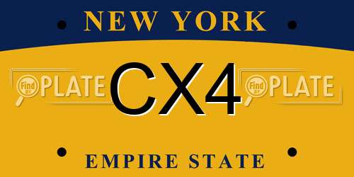 CX4 New York License Plate