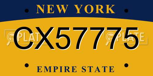 CX57775 New York License Plate