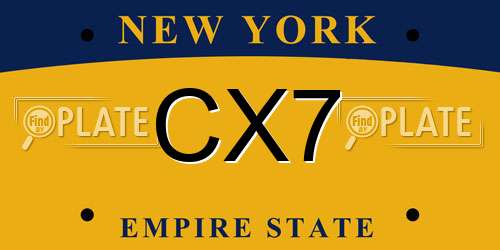 CX7 New York License Plate