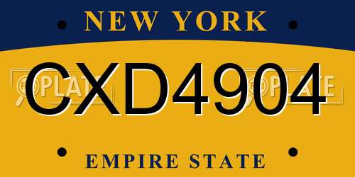 CXD4904 New York License Plate
