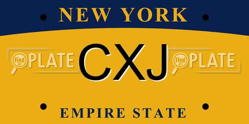 CXJ New York License Plate