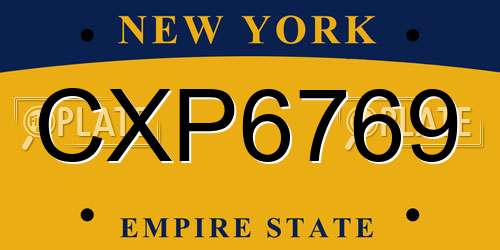 CXP6769 New York License Plate