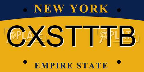 CXSTTTB New York License Plate