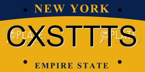 CXSTTTS New York License Plate