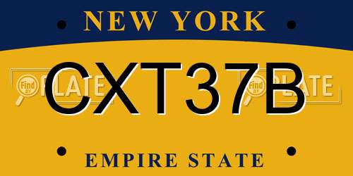 CXT37B New York License Plate