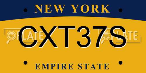 CXT37S New York License Plate