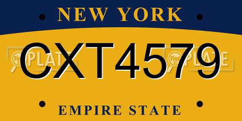 CXT4579 New York License Plate