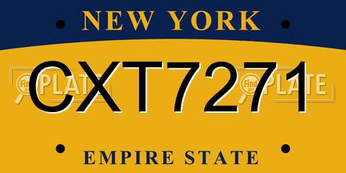 CXT7271 New York License Plate