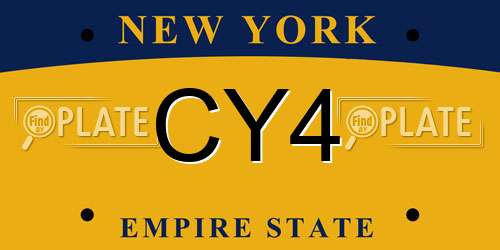 CY4 New York License Plate