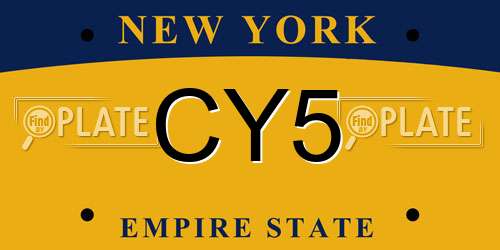 CY5 New York License Plate
