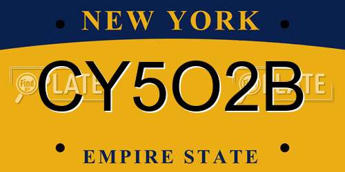 CY5O2B New York License Plate