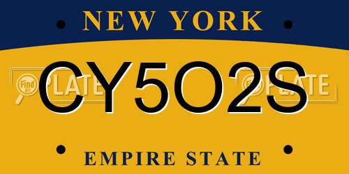 CY5O2S New York License Plate