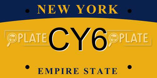 CY6 New York License Plate
