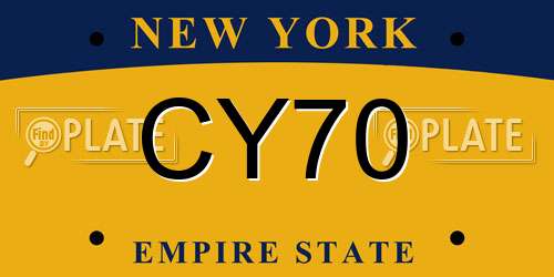 CY70 New York License Plate