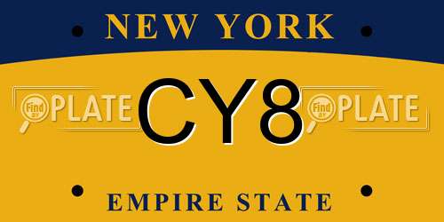CY8 New York License Plate