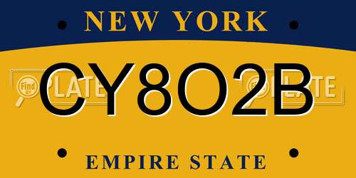 CY8O2B New York License Plate