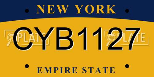 CYB1127 New York License Plate