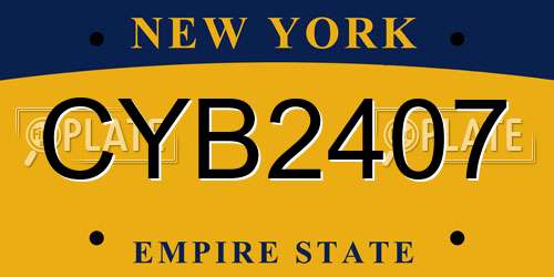 CYB2407 New York License Plate