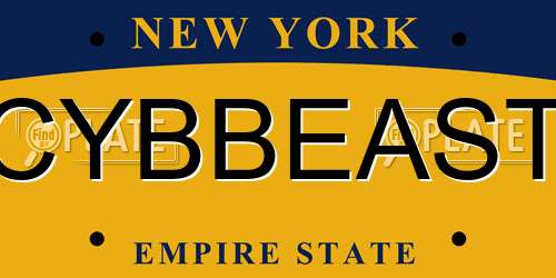 CYBBEAST New York License Plate