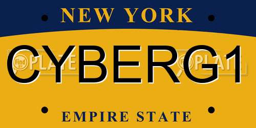 CYBERG1 New York License Plate