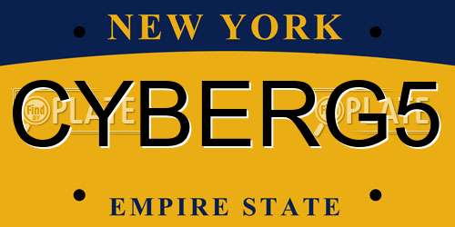 CYBERG5 New York License Plate