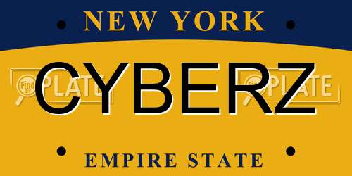 CYBERZ New York License Plate