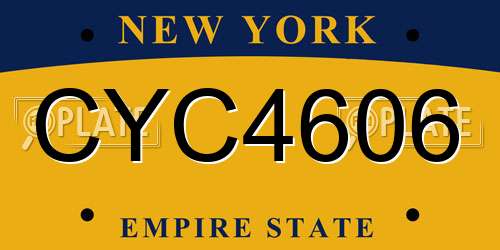 CYC4606 New York License Plate
