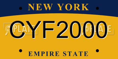 CYF2000 New York License Plate
