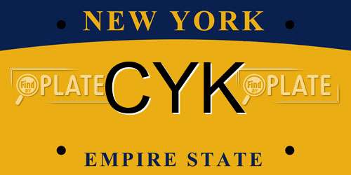 CYK New York License Plate