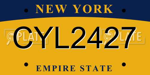 CYL2427 New York License Plate