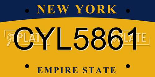 CYL5861 New York License Plate
