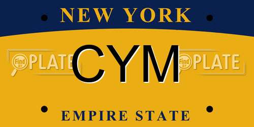 CYM New York License Plate