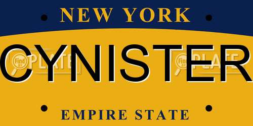 CYNISTER New York License Plate