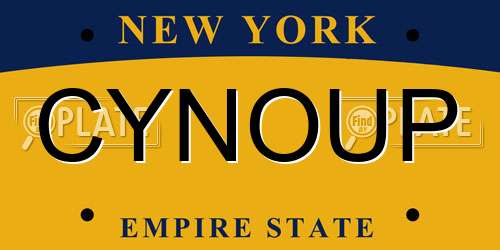 CYNOUP New York License Plate