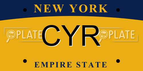 CYR New York License Plate