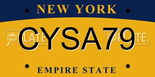 CYSA79 New York License Plate