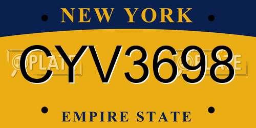 CYV3698 New York License Plate