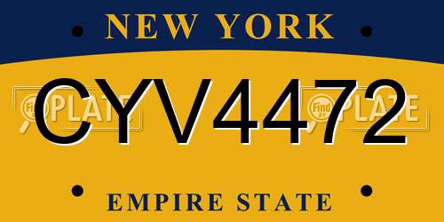 CYV4472 New York License Plate