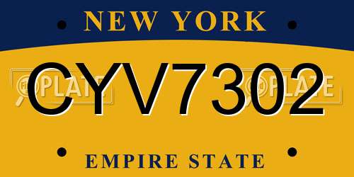 CYV7302 New York License Plate