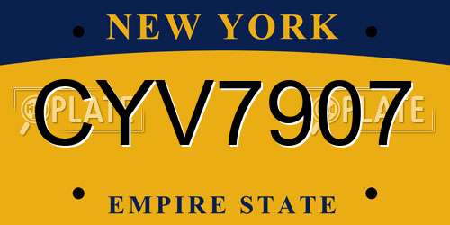CYV7907 New York License Plate