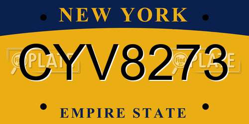 CYV8273 New York License Plate