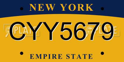 CYY5679 New York License Plate