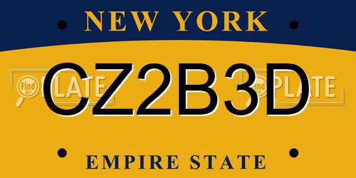 CZ2B3D New York License Plate