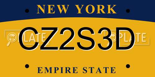 CZ2S3D New York License Plate