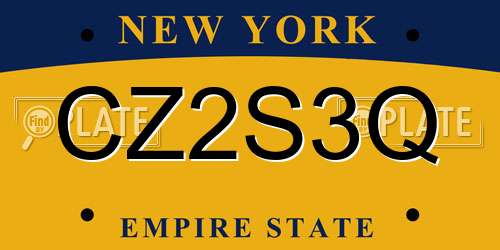 CZ2S3Q New York License Plate