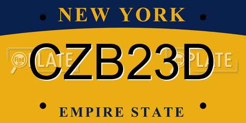 CZB23D New York License Plate