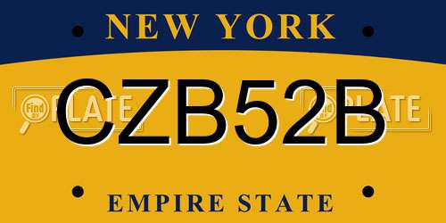 CZB52B New York License Plate
