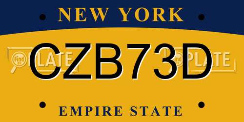CZB73D New York License Plate