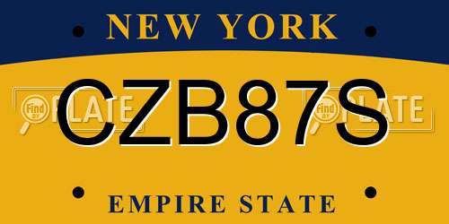 CZB87S New York License Plate