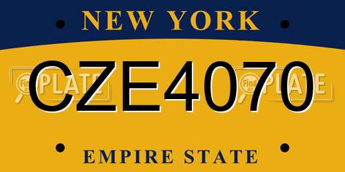CZE4070 New York License Plate
